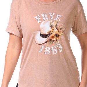 Frye Women's Beige Hat Graphic Tee